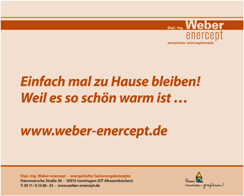 Gerüstbanner weisen während einer energetischen Sanierungsmaßnahme auf die Dienstleistung von Weber enercept hin. Ein Hingucker.