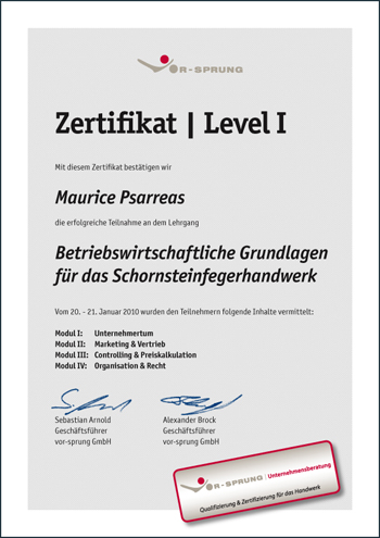 .... und entsprechend zertifizieren. 